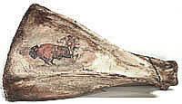 Buffalo painted on Bison Bone