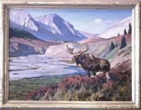 Moose in Mountain Landscape