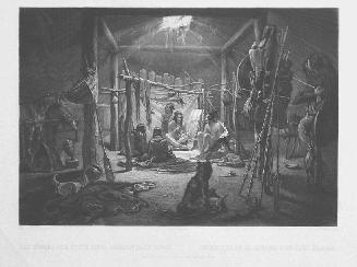 The Interior of a hut of a Mandan Chief