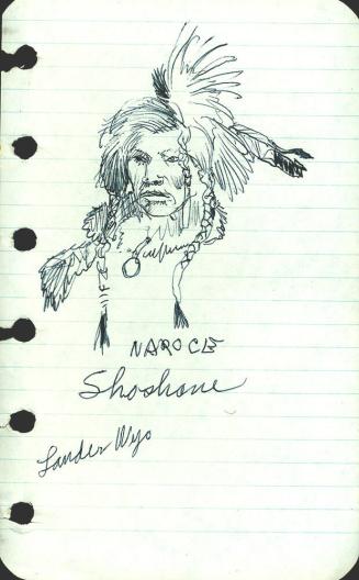Portrait sketch of a Shoshone