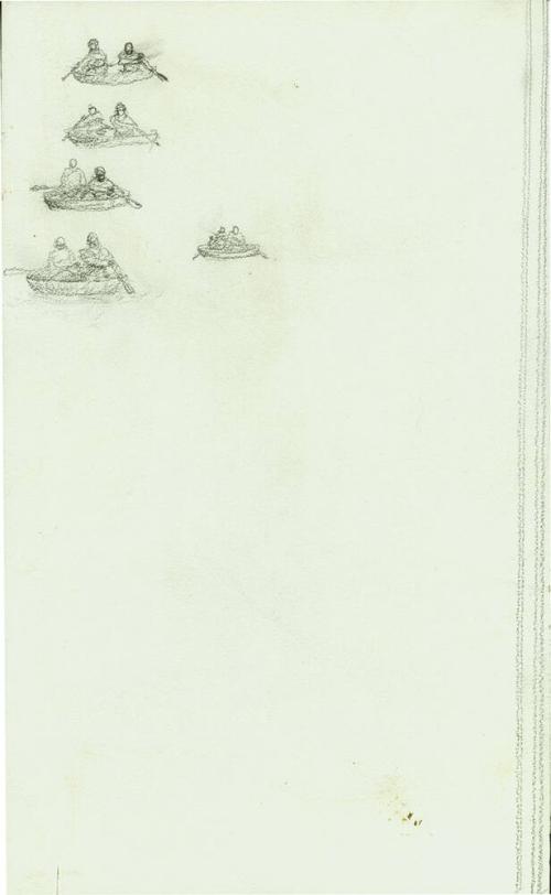 Sketches of Two People in a Canoe