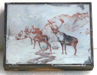 Christmas Card, Caribou (copper printing plate)