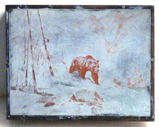 Christmas Card, Bear (copper printing plate)