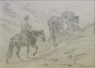 Over the Pass (sketch for drypoint)