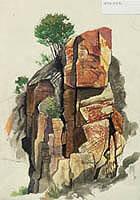 Sketch of rock outcropping